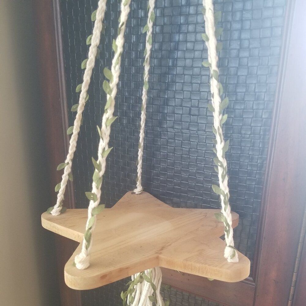Boho Hanging Macrame Plant Shelf